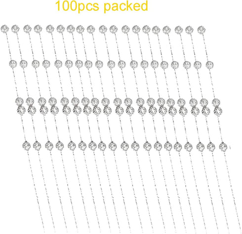 IDOXE Silver Berries,100Pack Artificial Stems Christmas Tree Decorations, Fake Christmas Picks Glitter Sticks DIY Wreath Crafts Gift Fireplace Holiday Home Decor, 11.8Inch (Silver)