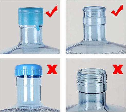 Jucoan 100 Pack Water Bottle Caps, 55mm 3&5 Gallon Non Spill Water Jug Caps, Replacement Snap On Caps for Water Dispenser Jugs