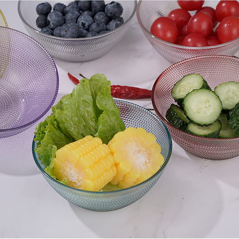 Hedume Set of 12 Colorful Glass Bowls, 8.5 OZ Glass Prep Bowls, Stackable Glass Salad Bowl, Glass Prep Bowls Serving Bowls for Kitchen Prep, Dessert, Dips, Candy, Nuts, Snack