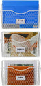 PAG 3 Pockets Hanging File Holder Wall Mount Mail Organizer Metal Chicken Wire Magazine Rack with Tag Slot, White