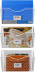 PAG 3 Pockets Hanging File Holder Wall Mount Mail Organizer Metal Chicken Wire Magazine Rack with Tag Slot, White