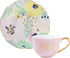 Slant Collections Ceramic Tea Cup and Saucer Set, 5-Ounce, Whiskey