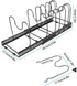 Pot and Pan Organizer for Cabinet Lid Holder Expandable, Tomorotec Attom Tech Home Cabinet Pot Lid Storage Rack Organizer for Frying Pan Kitchen