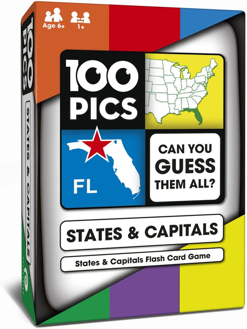 100 PICS US States & Capitals Flash Cards | All 50 States and Capitals to Learn | Fun and Functional Case | Ultimate Flashcards for United States Geography | Card Games for Kids and Adults | Ages 5+
