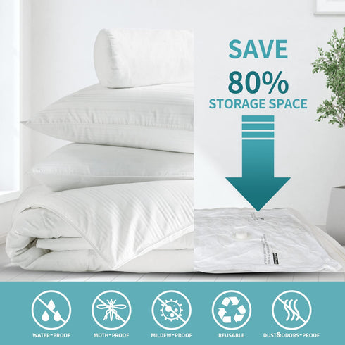 AirBaker Vacuum Storage Bags Hand Pump Included for Comforters Blankets Clothes Pillows Travel Space Saver Seal Bag (4 x Jumbo, 4 x Large)