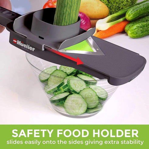 Mueller Handheld Vegetable V Slicer Salad Utensil, Perfect for Salad Zucchini Carrots Onions and All Vegetables, Make Low Carb/Paleo/Gluten-Free Meals, Adjustable Thickness