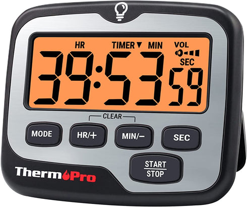 ThermoPro TM01 Kitchen Timers for Cooking with Count Up Countdown Timer, Digital Timer for Kids with Touch Backlit, Study Timers for Classroom Teacher Supplies
