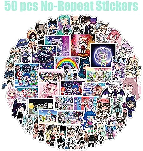 Gacha Life Set Backpack Bag Stickers Keychain Phone Holder Pins Poster Pillow Case (A)