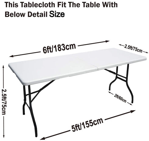 ABCCANOPY Spandex Open Back Table Cover 6 ft. Fitted Polyester Tablecloth Stretch Spandex Tablecover Table Toppers 30+ Colors
