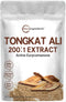 Tongkat Ali Extract 200:1 Concentrate Longjack Powder, 100 Grams, Grown in Indonesia, 100% Pure Eurycoma Longifolia Root Extract Powder, Bitter Taste - No Filler, No Additive, Non-GMO