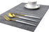 Panda Palm Durable Placemats Set of 6 Vinyl Heat-Resistant Table Mats Washable Plastic Placemats for Dining Table (Grey)