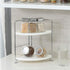 2-Tier Corner Storage Shelf Stackable Organizer for Cosmetics, Bathroom, Kitchen, Countertop, and Vanity, Silver