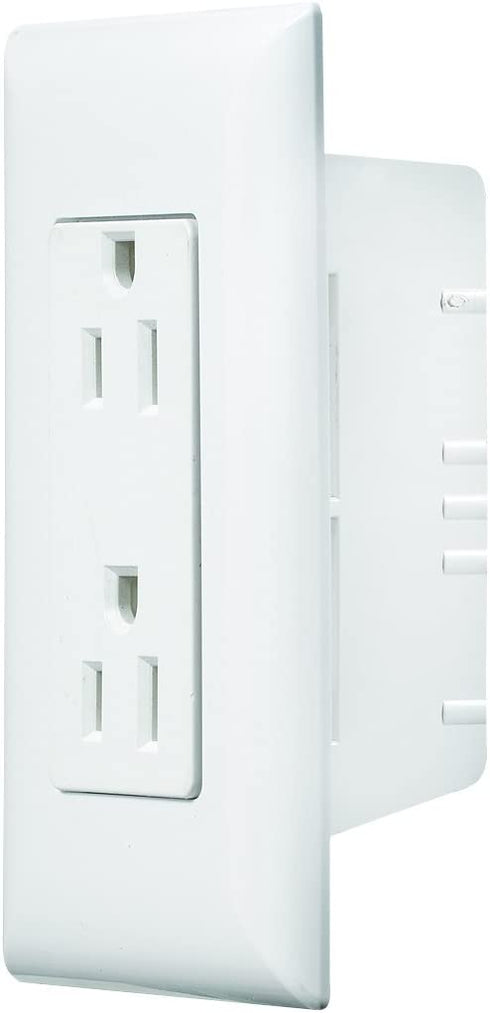 RV Designer S831, AC Contemporary Dual Outlet, Self Contained, Speedwire With Cover-Plate, White