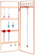 LEORISO 2-Panel Jewelry Organizer, Metal Jewelry Holder, Foldable Jewelry Hanger, Portable Jewelry Display Rack for Earrings, Necklaces & Bracelets (Rose Gold)