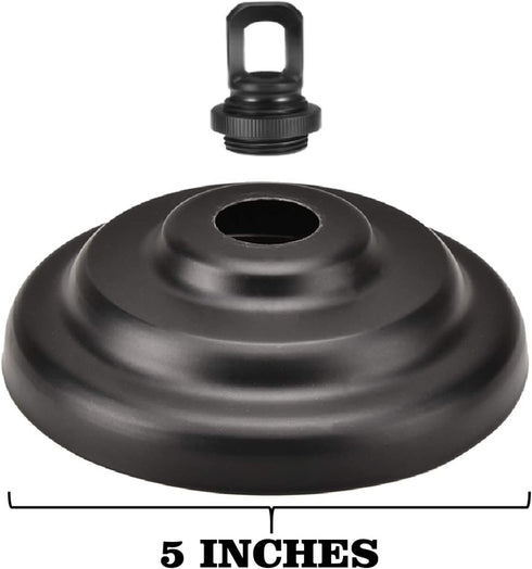 Kocent Heavy Duty Canopy Kit and 6 feet Pendant Light Fixture Chain for Chandelier or Swag Light Fixtures, Maximum Fixture Weight of 50 Pounds ,5 Inches Diameter, Vintage Black (Black1)