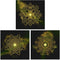 LoveHouse Gold Boho Picture Wall Art Framed Mandala Bohemian Flower Painting Prints on Canvas Artwork Gallery Wrapped for Bathroom Yoga Spa Home Decoration Ready to Hang 12x12inchx3pcs