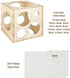 Auihiay 12 Holes Wood Balloon Sizer Cube Box with 200 PCS Balloon Glue Points, Collapsible Balloon Size Measuring Tool for Balloon Garland Balloon Columns Balloon Arches Decorations (2-10 INCH)
