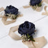Bridals By Ada Melpomene Handmade Artificial Flowers, Corsage Wristlet, Burgundy Flowers for Rustic Wedding Theme (Dark Blue)