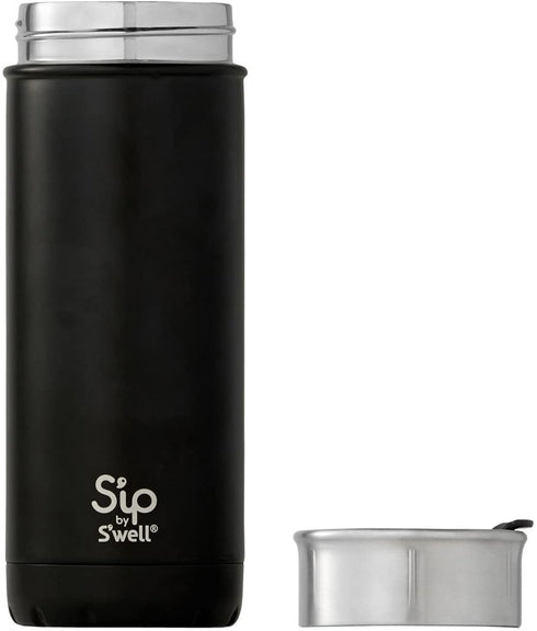 Sip by Swell Stainless Steel Travel Mug ,16 Fl Oz , Coffee Black ,Double Layered Vacuum-Insulated Travel Mug Keeps Coffee Tea And Drinks Cold for 16 Hours and Hot for 4