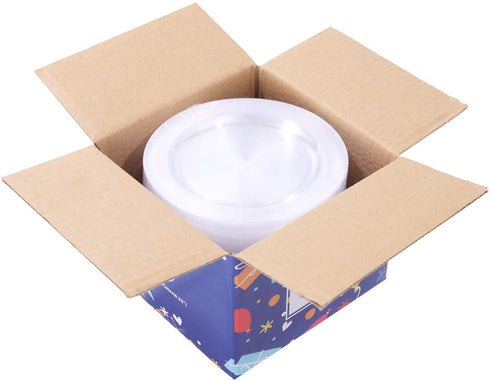 BUCLA 100Pieces Clear Plastic Plates -6.25inch Disposable Salad/Dessert Plates- Clear Premium Hard Plastic Appetizer Plates/Small Cake Plates for Weddings& Parties