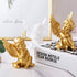 OwMell Set of 2 Gold Angels Resin Cherubs Statue Figurine, Indoor Outdoor Home Garden Decoration 4 Inch, Adorable Angel Sculpture Memorial Statue A Pair