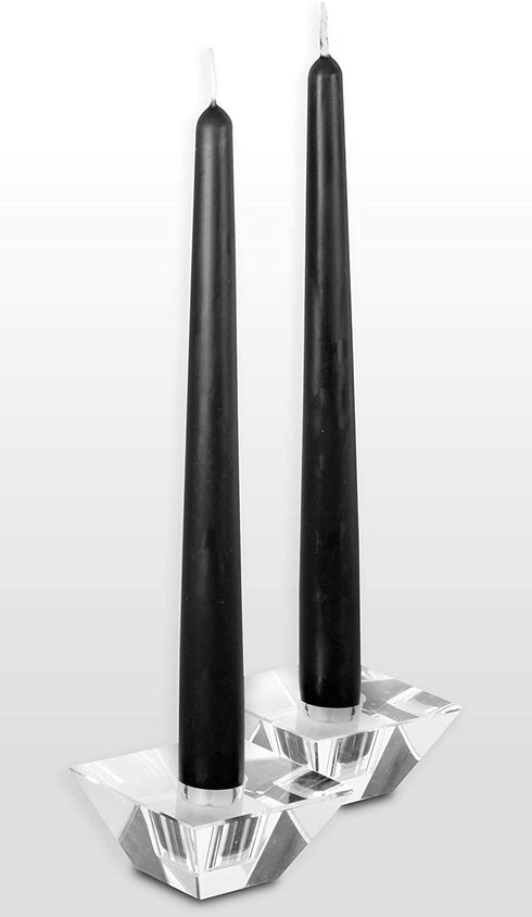 12 Pack Tall Taper Candles - 10 Inch Black Dripless, Unscented Dinner Candle - Paraffin Wax with Cotton Wicks - 8 Hour Burn Time