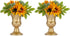 NUPTIO Pcs of 2 Metal Urn Planter Elegant Wedding Centerpieces Vase for Wedding Party Decoration, 16cm/6.3" Tall Trumpet Vase Flower Holder for Anniversary Ceremony