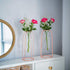 NUPTIO Vases Set of 2 Glass Vases with Metal Frame 23.5cm Height, Modern Rose Gold Frame Cylinder Clear Vase Planter Terrariums, Flower Holder Decorations for Wedding Living Room, Office, Party