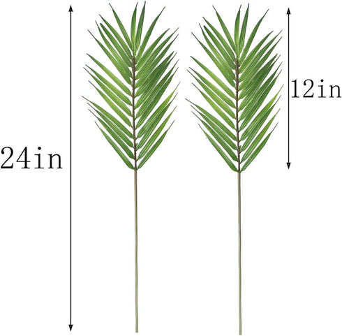 8 Pack Artificial Palm Leaves Faux Plants Palm Leaf Greenery Tropical Palm Tree Leaves for Palm Wedding Arrangement Jungle Party Decorations