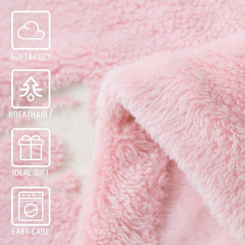 JINCHAN Flannel Throw Blanket Unicorn Soft Pink Kids Lightweight Comfy Luminious Blanket Glow in The Dark Nursery Living Room Decor Four Seasons Birthday for Girls Boys Baby 50x60 Inch