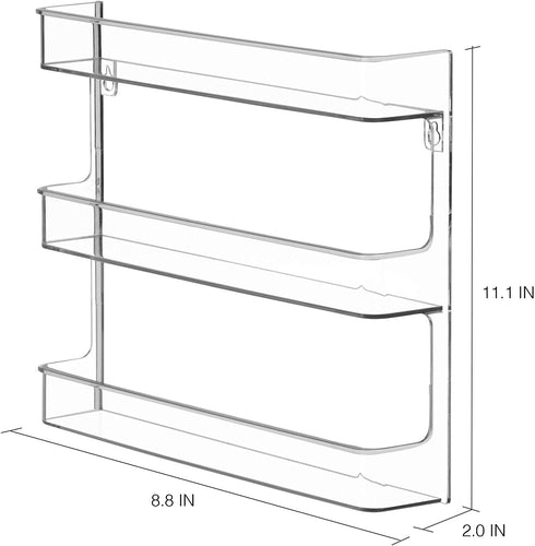 iDesign 41400M2 Clarity Nail Polish Storage Rack with 3 Bathroom, Vanity, Closet, Bedroom, Set of 2, Wall Mount Shelves 2 Count
