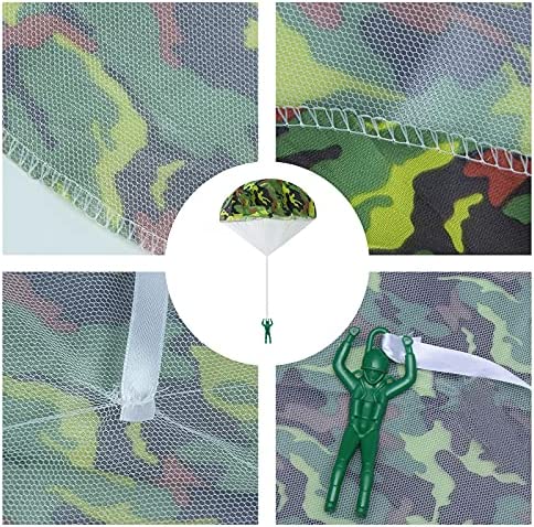 Army Camo Parachute Toys for Kids - Hand Throwing Kids Outdoor Games Toys ?Army Men Action Figures Tangle Free Throwing Toy Parachute Outside Toys Gifts for Kids Ages 3-16 (8 pcs-Pack)