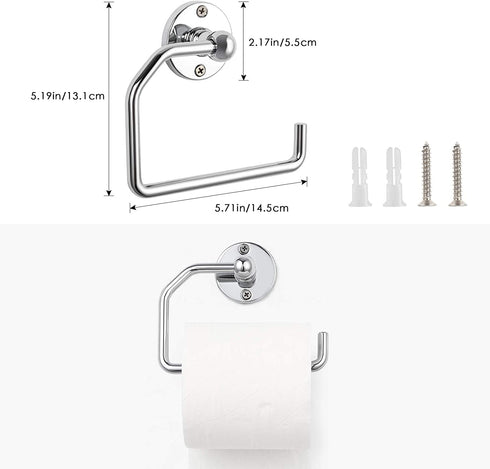 LIANTRAL Bathroom Hardware Set, 4-Piece Polished Chrome Bath Accessories Kit with 18™™ Towel Bar, Toilet Paper Holder, Towel Ring and Robe Hook,Wall Mounted