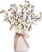 MINYULUA 6 Pieces Artificial White Plum Blossom Faux Flowers Silk Simulation Flowers Bouquet for Home Kitchen Office DIY Hotel Vase Centerpieces Decoration