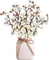 MINYULUA 6 Pieces Artificial White Plum Blossom Faux Flowers Silk Simulation Flowers Bouquet for Home Kitchen Office DIY Hotel Vase Centerpieces Decoration