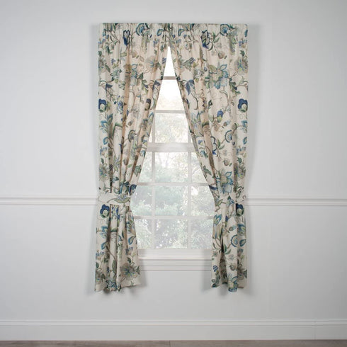 Ellis Curtain Brissac Lined Scallop Valance, 70 x 17, Blue