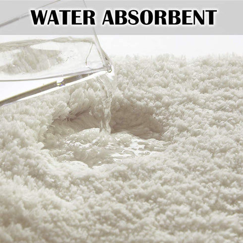 Suchtale Large Bathroom Rug Extra Soft and Absorbent Shaggy Bathroom Mat Machine Washable Microfiber Bath Mat for Bathroom Non Slip Bath Mat Bathroom Floor Mats Rubber Back (24 x 40 Ivory)