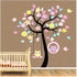 Owl Tree Wall Stickers Decals,Owl On Tree Branch Wall Decals,Animal Jungle Theme Wall Art Vinyl Wall Stickers for Nursery Kids Room Decor