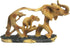 Elephant and Baby Walking in The Wild Faux Wood Figurine