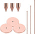 HUPPY Candlestick Holders Set of 3 Designed for Taper Candles, Decorative Candlestick Holder for Wedding, Dinning, Party, Fits 3/4 inch Thick Candle & Led Candles (Metal Candle Stand) (Rose Gold)