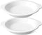 LE TAUCI Ceramic Pie Pan, 9 inch Baking Plates with handles, Deep Pie Dish for Apple Pie, Pecan Pie, 36 Ounce, Set of 2 -White
