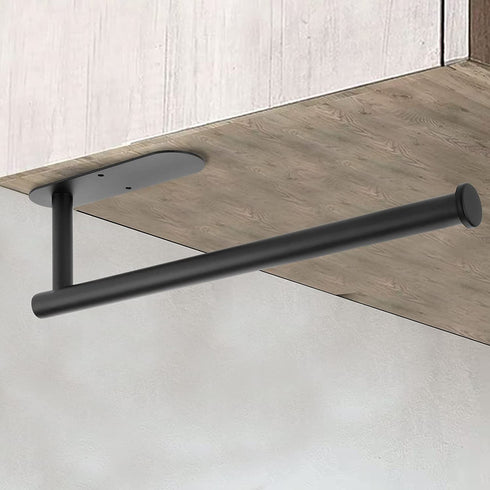 DEKAVA Paper Towel Holder Under Cabinet Wall Mount for Kitchen Paper Towel, Self-Adhesive Paper Towel Bar, Paper Towel Rack, SUS304 Stainless Steel 13 inch (2, Black)