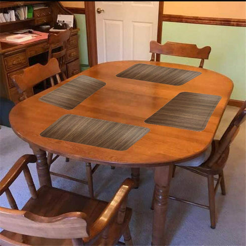 Red-A Dining Table Placemats Set of 6 Heat-Resistant Wipeable Table Mats for Kitchen Table Decoration Waterproof Vinyl Placemats Easy to Clean,Brown