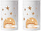 T4U Ceramic Tealight Candle Holder Oil Burner, Essential Oil Incense Aroma Diffuser Furnace Home Decoration Romantic White Set of 2, Star Pattern