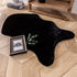 Rainlin Ultra Soft Fluffy Faux Fur Sheepskin Area Rug Modern 2x3 Shaggy Chair Couch Cover Seat Cushion Furry Beside Rugs Non-Slip Mat for Bedroom Floor Sofa Living Room, Black