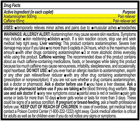 GenCare - Tension Headache Relief Pain Reliever with Acetaminophen 500 mg and Caffeine 65 mg (200 Caplets) Value Pack | Extra Strength for Head and Body Aches | Generic Excedrin Tension Headache