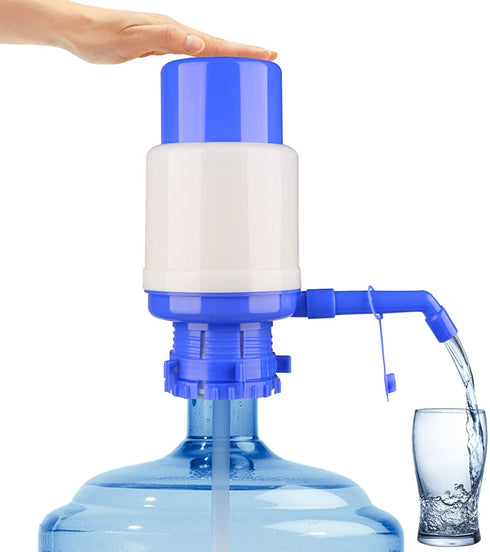 Water Bottles Pump Blue Manual Hand Pressure Drinking Fountain Pressure Pump Water Press Pump with an Extra Short Tube and Cap Fits Most 2-6 Gallon Water Coolers €¦
