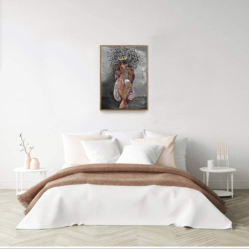 Black Queen Wall Art Africa America Poster Black Woman Love Music Canvas Wall Art Abstract Contemporary Canvas Matte Prints Painting Home Decor For Bedroom Living Room 16X24 Inch No Frame
