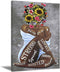 African American Wall Art Black Queen Girl Head Flowers Poster Black Girl Artwork ‹Floral Girl Art Prints For Bedroom Living Room Abstract Contemporary Prints Painting Home Decor 16X24 Inch No Frame