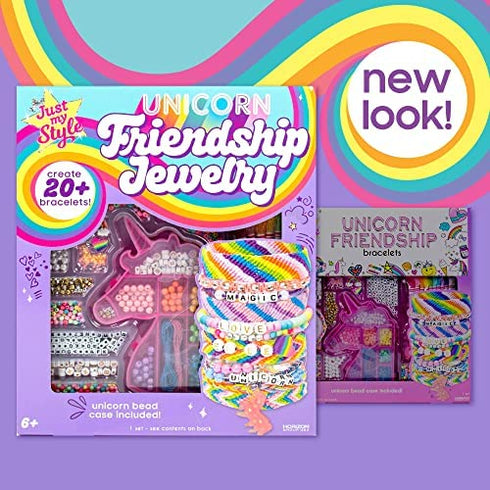 Just My Style Unicorn Friendship Bracelets Kit – 1300+ Beads – ABC Bead Bracelet Set – DIY Bracelet Kits for Kids Ages 6 and Up